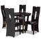 Baxton Studio Sorley Dark Brown Upholstered and Dark Brown Wood 5-Piece Dining Set 169-8036-10898 - alternate 1